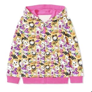 Charlie's Project Boo Kitty Hooded Full Zip Up Sweatshirt 5/6 NWT